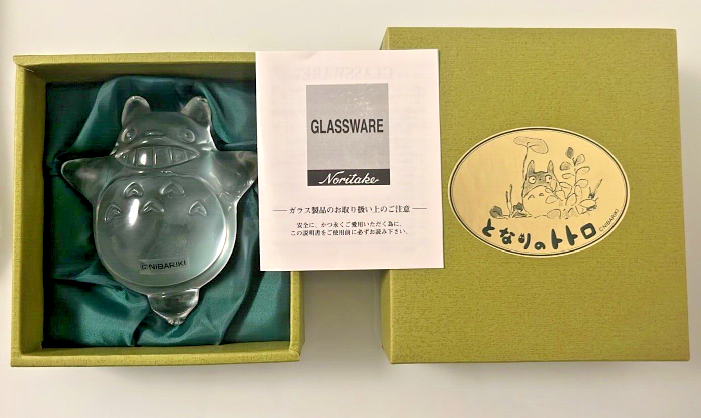  Studio Ghibli Noritake Crystal My Neighbor Totoro Standing Totoro Paperweight 