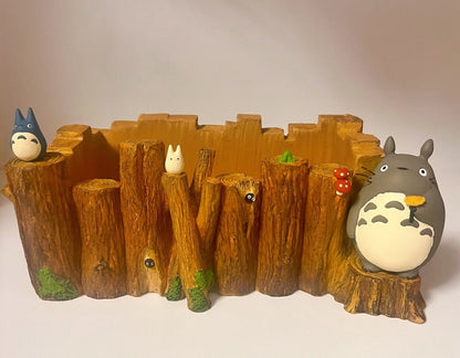 Studio Ghibli My Neighbor Totoro Planter Rare Totoro on a Log Retire Collectable