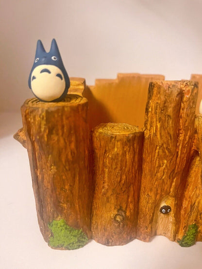 Studio Ghibli My Neighbor Totoro Planter Rare Totoro on a Log Retire Collectable