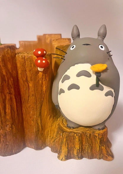 Studio Ghibli My Neighbor Totoro Planter Rare Totoro on a Log Retire Collectable