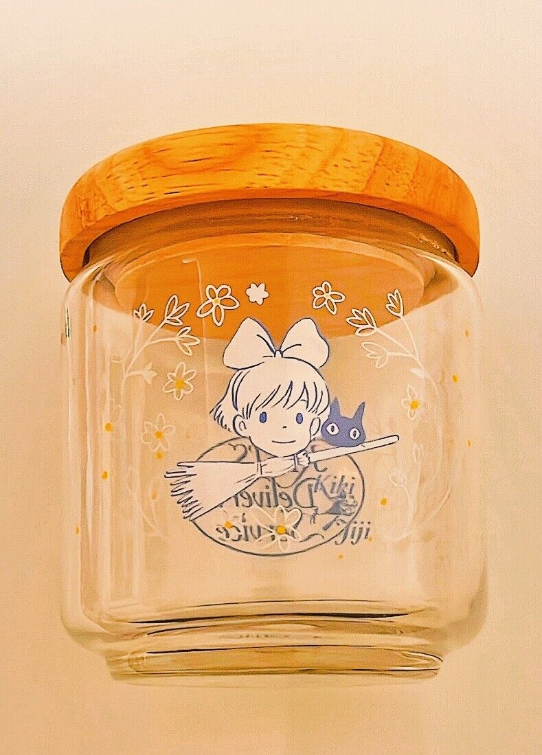 Studio Ghibli Kiki’s Delivery Service Glass Canister - Jiji Flower Garden Design