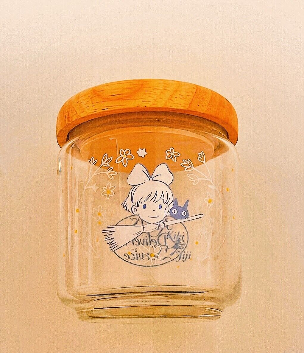 Studio Ghibli Kiki’s Delivery Service Glass Canister - Jiji Flower Garden Design