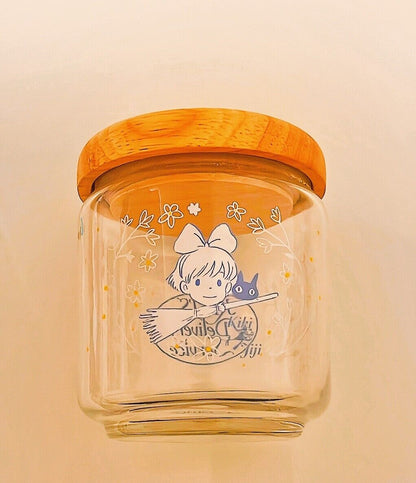 Studio Ghibli Kiki’s Delivery Service Glass Canister - Jiji Flower Garden Design