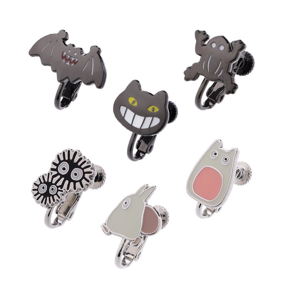 Studio Ghibli My Neighbor Totoro Screw Back Clip On Icon Earrings - 6-Piece Set