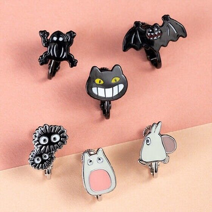 Studio Ghibli My Neighbor Totoro Screw Back Clip On Icon Earrings - 6-Piece Set