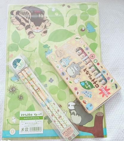 Studio Ghibli My Neighbor Totoro Stationery Bundle Crayons A4 File Pencil Rubber