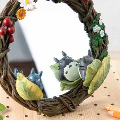 Studio Ghibli My Neighbor Totoro Stand Mirror - Hide-and-Seek Wreath Design