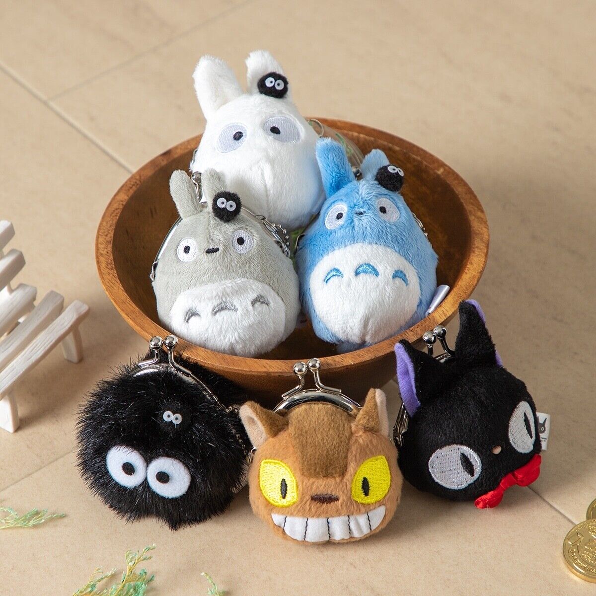 Studio Ghibli My Neighbor Totoro Mini Coin Purse & Keychain Charm  Soot Sprite