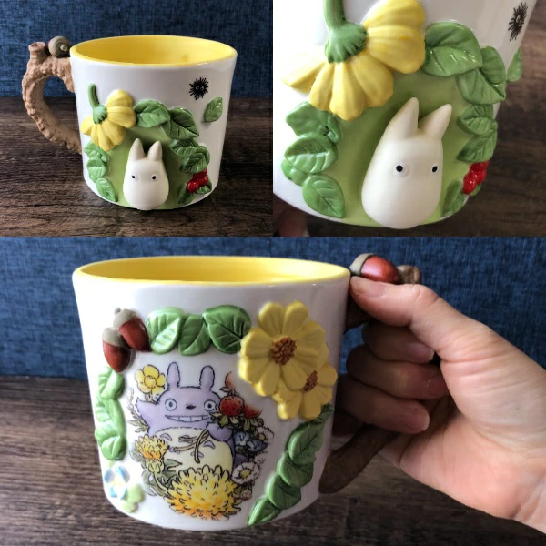 Studio Ghibli My Neighbor Totoro Cup-Shaped Planter Cover - Totoro & Floral Arch