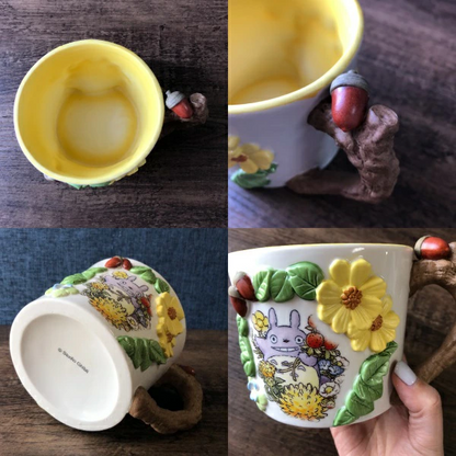 Studio Ghibli My Neighbor Totoro Cup-Shaped Planter Cover - Totoro & Floral Arch