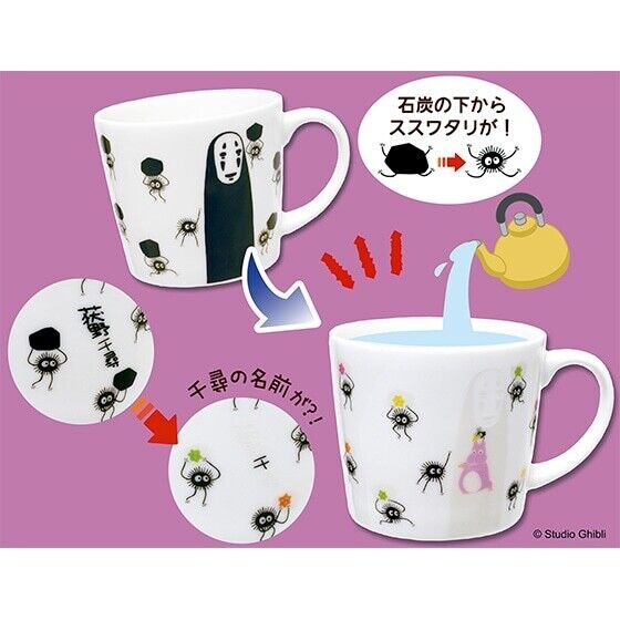 Studio Ghibli Spirited Away Hot Water Magical Mug No-Face & Soot Sprites