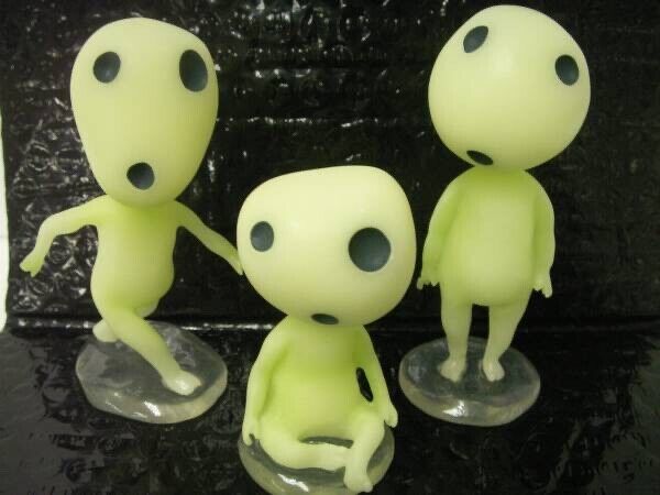 Studio Ghibli Princess Mononoke Kodama Glow-in-the-Dark Figures Forest Spirits