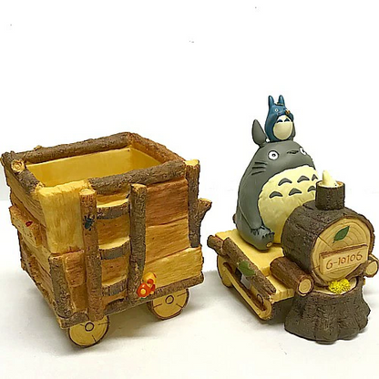 Studio Ghibli My Neighbor Totoro Planter Totoro Flower Train Rare Collectible